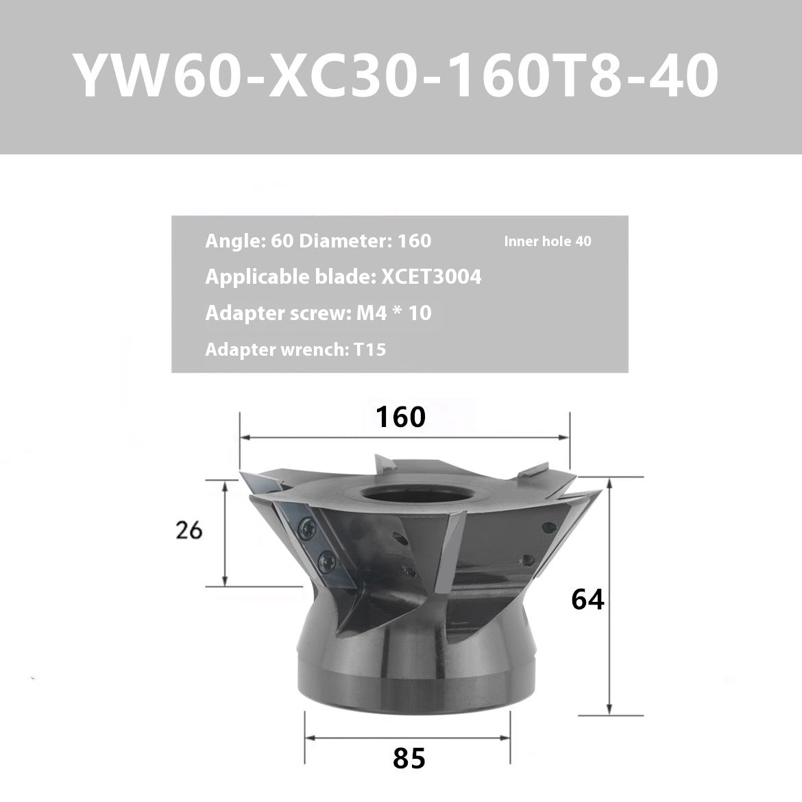 2087-Machining center: long edge dovetail milling cutter bar XCET3004 milling cutter disc cleaning root, V-groove dovetail 55 degrees, 60 degrees, 75 degrees Shandong Denso Pricision Tools Co.,Ltd.